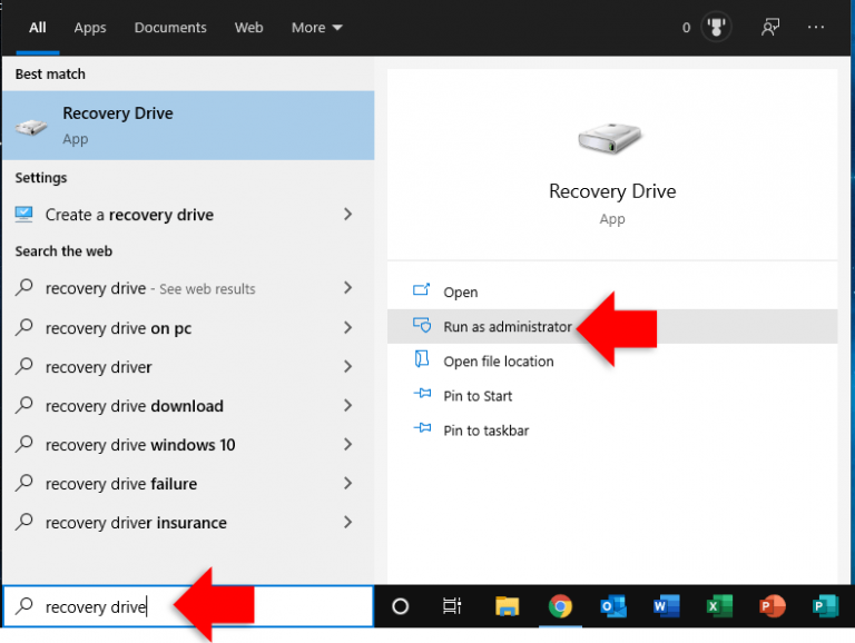 recovery usb win 10