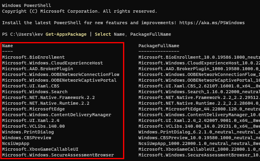 Uninstall Windows 11 Apps In PowerShell