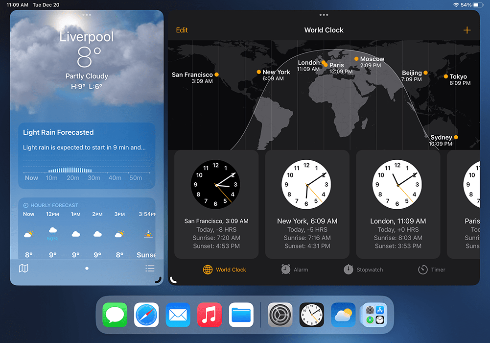 iPadOS Clock & Weather App