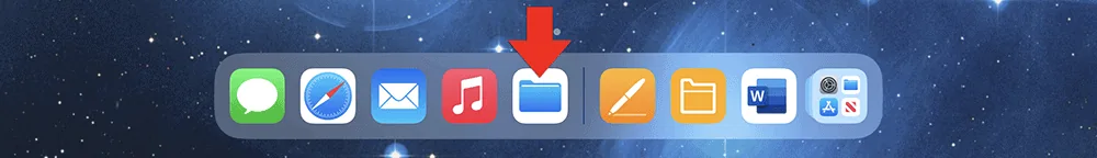 Files app on iPad dock