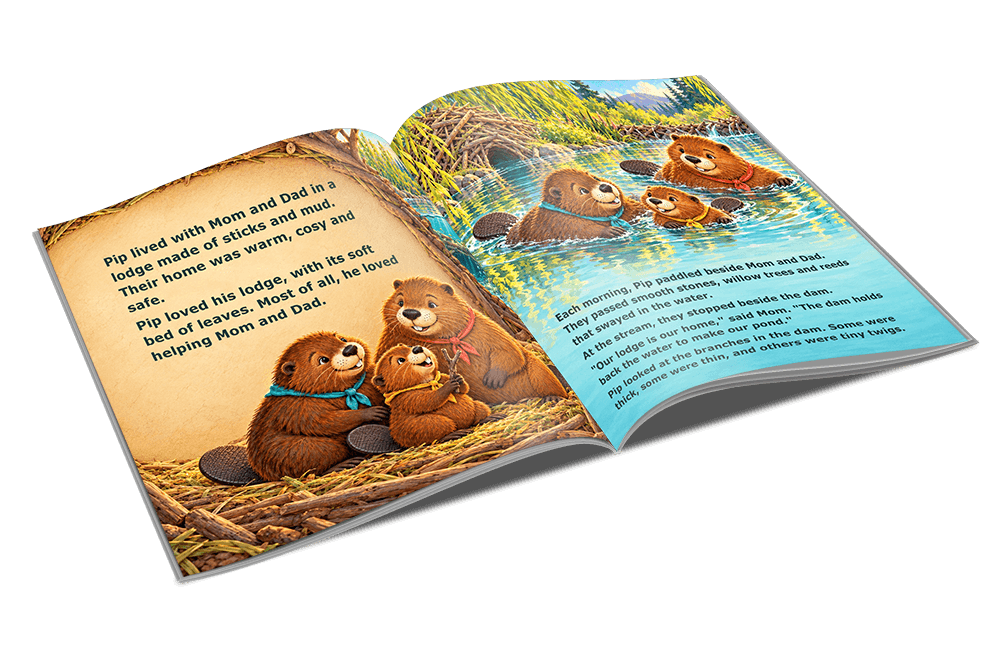 Pip and Beaver Family - the Wobbly Dam